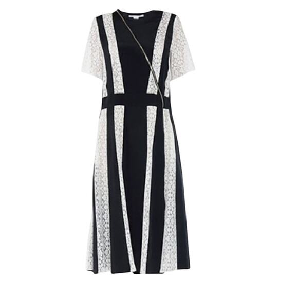 Stella McCartney dress with Lace panels black and white size 10 - Picture 1 of 16